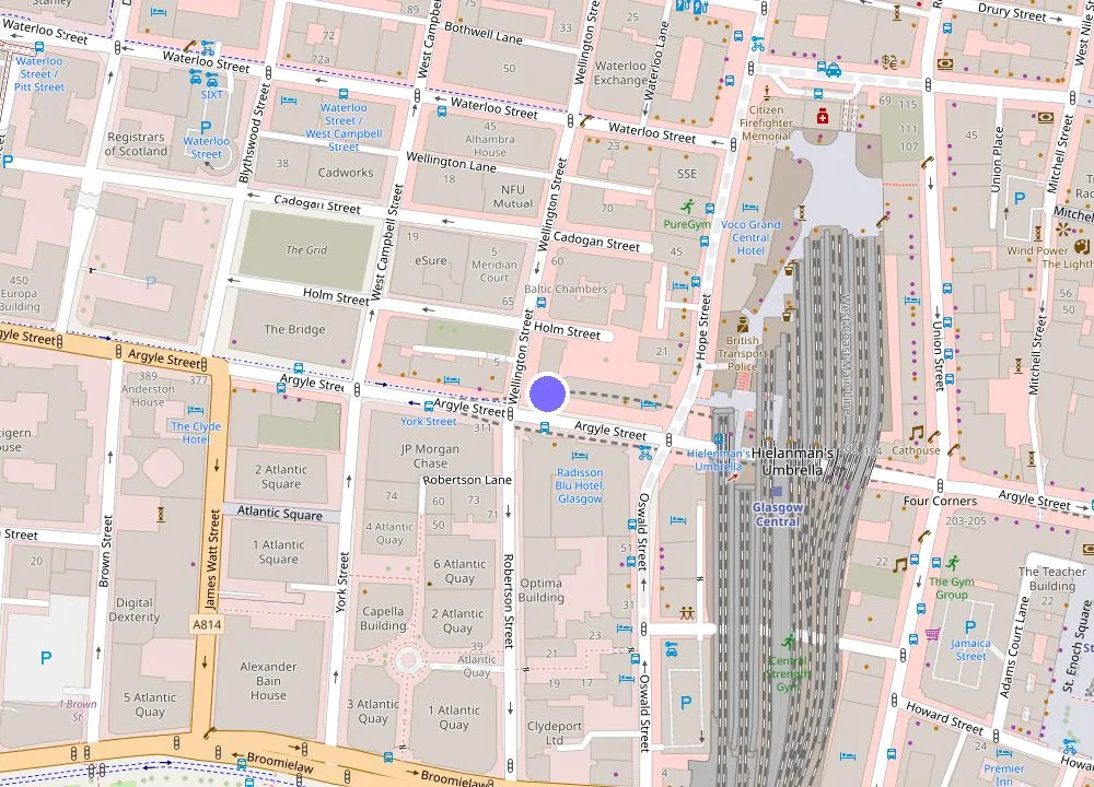 Map: Yotel Glasgow